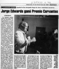 Jorge Edwards ganó Premio Cervantes  [artículo]