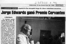 Jorge Edwards ganó Premio Cervantes  [artículo]