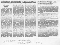 Escritor, periodista y diplomático  [artículo] Andrea González