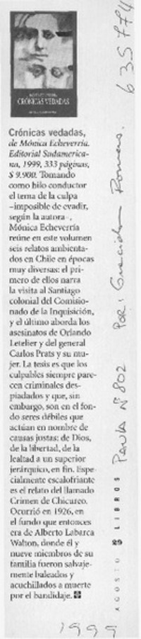 Crónicas vedadas  [artículo] Graciela Romero