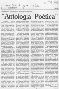 "Antología poética"  [artículo] Pedro Mardones