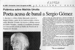 Poeta acusa de banal a Sergio Gómez