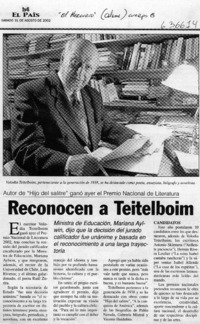 Reconocen a Teitelboim  [artículo]
