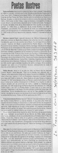 Poetas ilustres  [artículo]