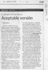 Aceptable versión  [artículo] Pedro Labra H.