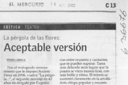 Aceptable versión  [artículo] Pedro Labra H.