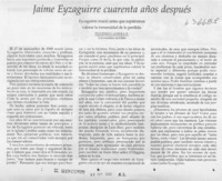 Jaime Eyzaguirre cuarenta años después  [artículo] Eugenio Lahera P.