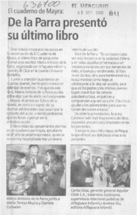 De la Parra presentó su último libro  [artículo]