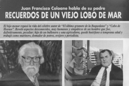 Recuerdos de un viejo lobo de mar  [artículo] Paula Palacios Meza