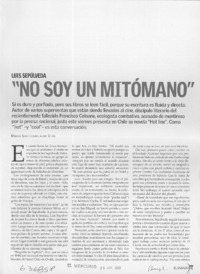 "No soy un mitómano"  [artículo] Marcia Scantlebury