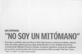 "No soy un mitómano"  [artículo] Marcia Scantlebury