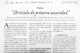 "Artículo de primera necesidad"  [artículo]