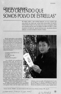 "Sigo creyendo que somos polvos de estrellas"  [artículo] Pilar Morales Alliende