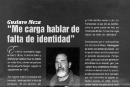"Me carga hablar de falta de identidad"  [artículo]