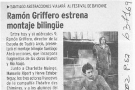 Ramón Griffero estrena montaje bilingüe  [artículo]