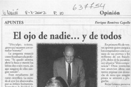 El ojo de nadie, y de todos  [artículo] Enrique Ramírez Capello
