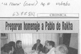Preparan homenaje a Pablo de Rokha  [artículo]