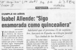 Isabel Allende, "sigo enamorada como quinceañera"  [artículo]