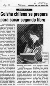 Geisha chilena se prepara para sacar segundo libro  [artículo]
