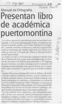 Presentan libro de académica puertomontina  [artículo]