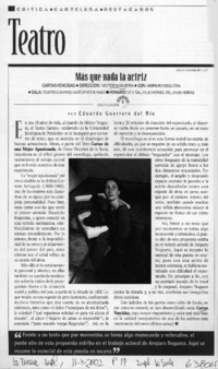 Más que nada la actriz  [artículo] Eduardo Guerrero del Río