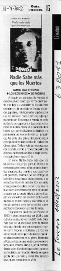 Nadie sabe más que los muertos  [artículo] A. B.