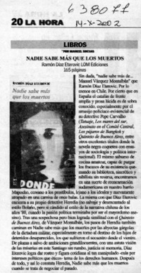 Nadie sabe más que los muertos  [artículo] Marcel Socías