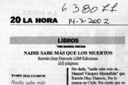 Nadie sabe más que los muertos  [artículo] Marcel Socías