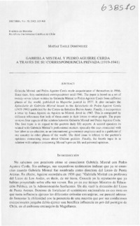 Gabriela Mistral y Pedro Aguirre Cerda  [artículo] Matías Tagle Domínguez