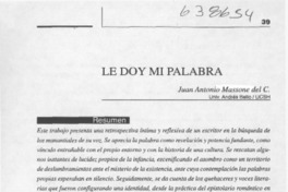Le doy mi palabra  [artículo] Juan Antonio Massone