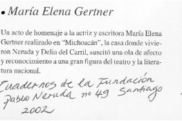 María Elena Gertner  [artículo] LAM