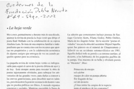 La hoja verde  [artículo] M. R.