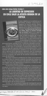La libertad de expresión en Chile bajo la atenta mirada de la crítica  [artículo]