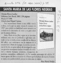 Santa María de las flores negras  [artículo] Rosa María Verdejo