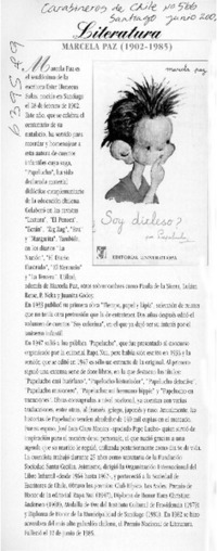 Marcela Paz (1902-1985)  [artículo]