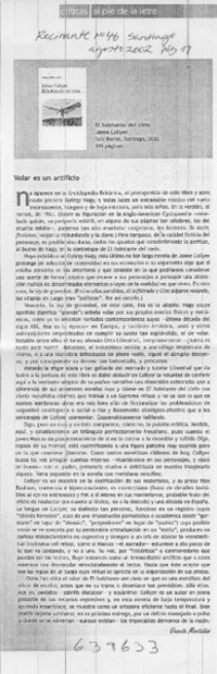 Volar es un artificio  [artículo] Vicente Montañés