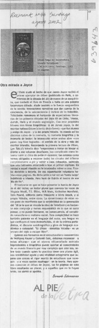 Otra mirada a Joyce  [artículo] Bernardo Subercaseaux