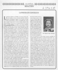 La poesía en contexto  [artículo] Edgardo Tapia