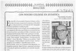 Con Pancho Coloane en Antártica  [artículo] Oscar Pinochet de la Barra
