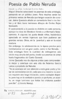 Poesía de Pablo Neruda  [artículo]