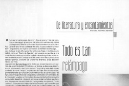 Todo es tan relámpago  [artículo] Marcela Albornoz Dachelet