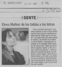 Elena Muñoz, de las tablas a las letras  [artículo]