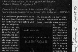 Gramática de la lengua Kawésqar  [artículo]
