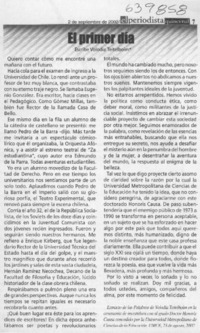 El primer día  [artículo] Volodia Teitelboim