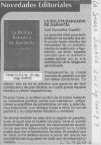 La boleta bancaria de garantía  [artículo]