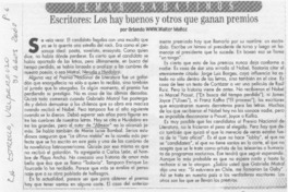 Escritores, los hay buenos y otros que ganan premios