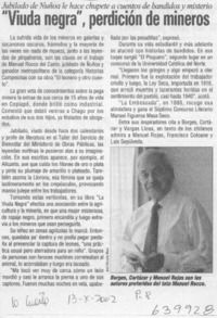 "Viuda negra", perdición de mineros  [artículo]