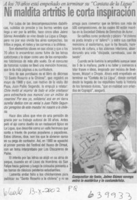 Ni maldita artritis le corta inspiración  [artículo]