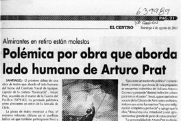 Polémica por obra que aborda lado humano de Arturo Prat  [artículo]