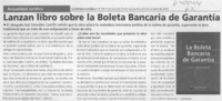 Lanzan libro sobre la Boleta bancaria de garantía  [artículo]